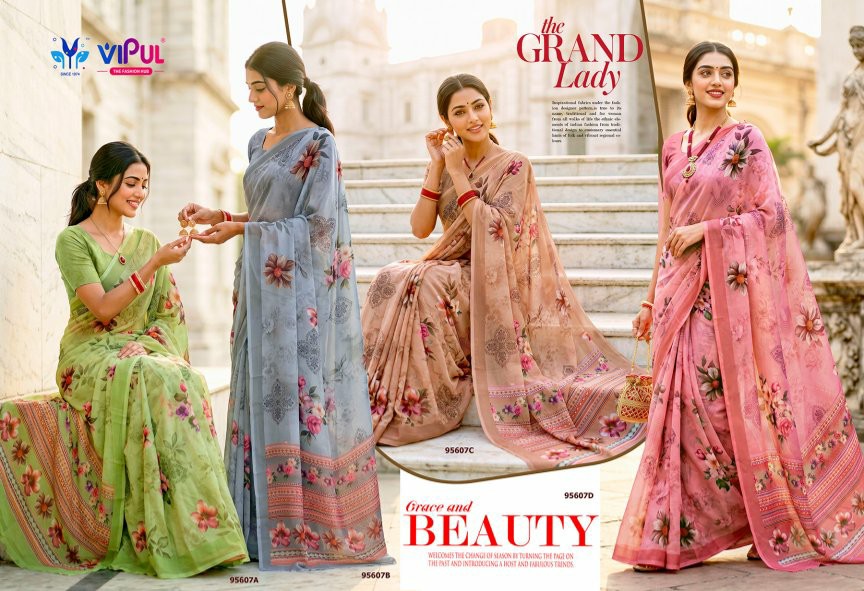 VIPUL RIDDHI VOL 24 D.NO 95607 WHOLESALE WEIGHTLESS FABRIC REGULAR WEAR INDIAN SAREES FOR WOMEN EXPORTER