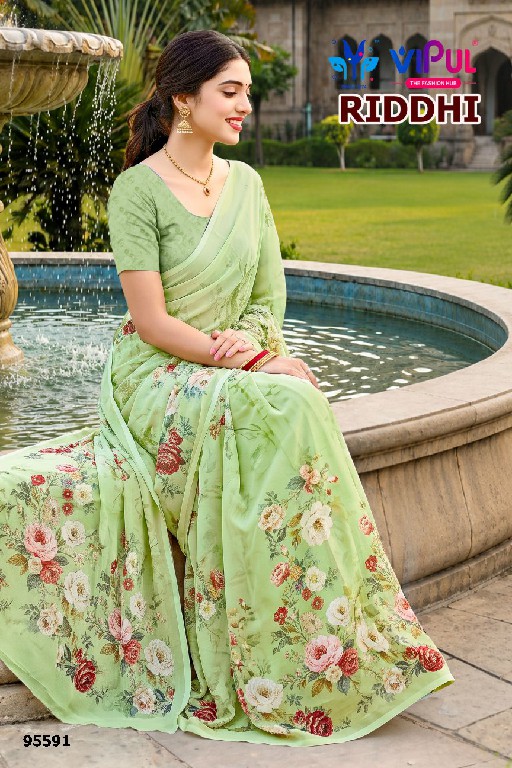 VIPUL RIDDHI VOL 23 D.NO 95594 WHOLESALE WEIGHTLESS FABRIC BEAUTIFUL INDIAN SAREES FOR WOMEN SUPPLIER