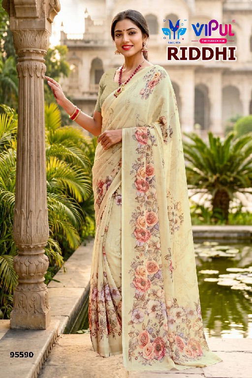 VIPUL RIDDHI VOL 23 D.NO 95594 WHOLESALE WEIGHTLESS FABRIC BEAUTIFUL INDIAN SAREES FOR WOMEN SUPPLIER