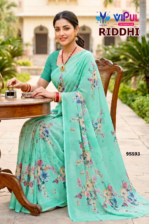VIPUL RIDDHI VOL 23 D.NO 95594 WHOLESALE WEIGHTLESS FABRIC BEAUTIFUL INDIAN SAREES FOR WOMEN SUPPLIER
