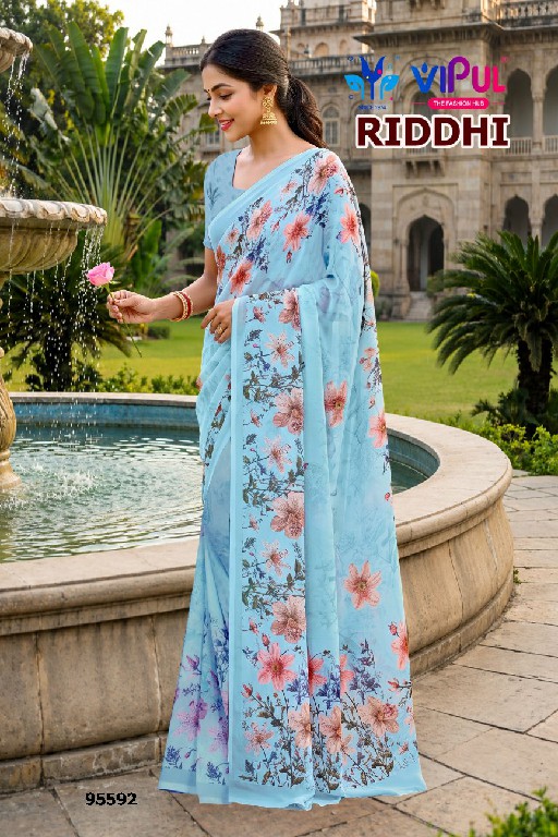 VIPUL RIDDHI VOL 23 D.NO 95594 WHOLESALE WEIGHTLESS FABRIC BEAUTIFUL INDIAN SAREES FOR WOMEN SUPPLIER