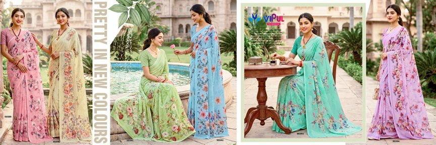 VIPUL RIDDHI VOL 23 D.NO 95594 WHOLESALE WEIGHTLESS FABRIC BEAUTIFUL INDIAN SAREES FOR WOMEN SUPPLIER