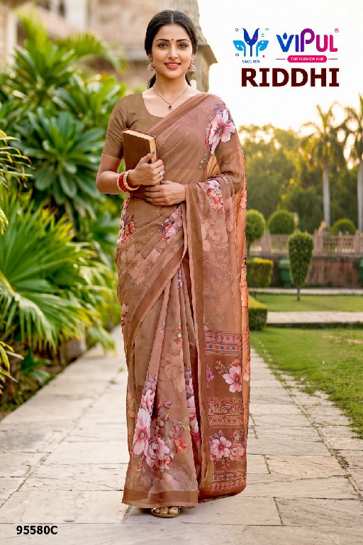 VIPUL RIDDHI VOL 22 D.NO 95580 WHOLESALE WEIGHTLESS FABRIC DAILY WEAR INDIAN SAREES FOR WOMEN ONLINE