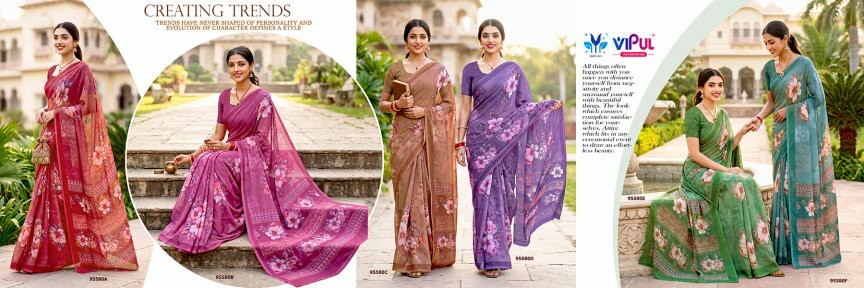 VIPUL RIDDHI VOL 22 D.NO 95580 WHOLESALE WEIGHTLESS FABRIC DAILY WEAR INDIAN SAREES FOR WOMEN ONLINE