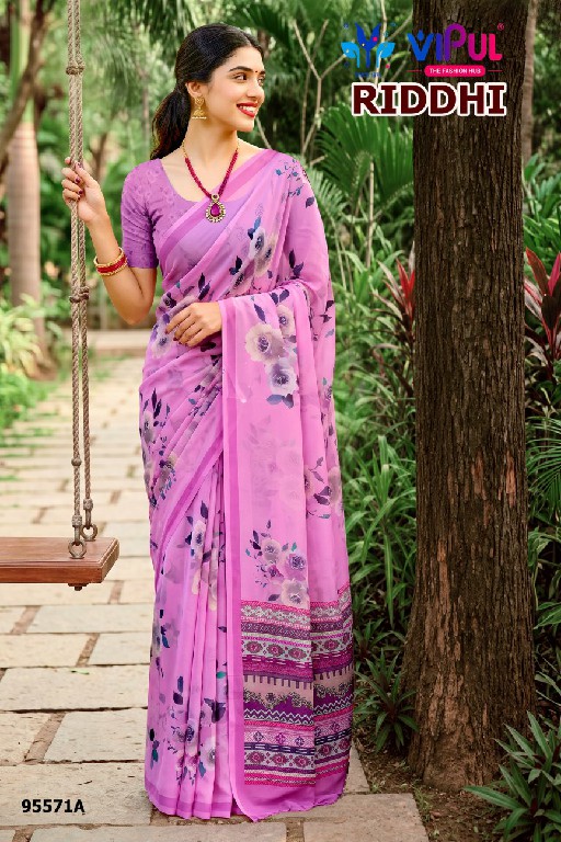 VIPUL RIDDHI VOL 21 D.NO 95571 WHOLESALE WEIGHTLESS FABRIC ELEGANCE INDIAN SAREES FOR WOMEN SUPPLIER
