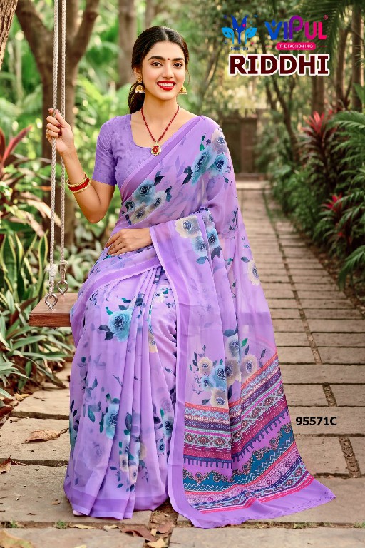 VIPUL RIDDHI VOL 21 D.NO 95571 WHOLESALE WEIGHTLESS FABRIC ELEGANCE INDIAN SAREES FOR WOMEN SUPPLIER