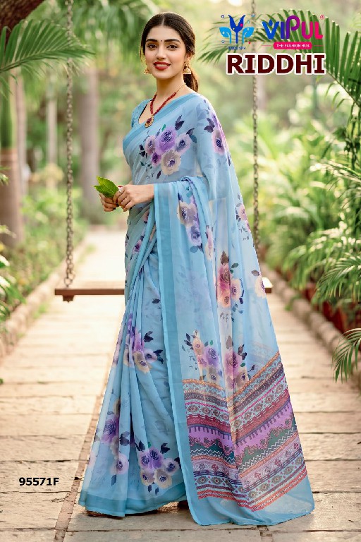 VIPUL RIDDHI VOL 21 D.NO 95571 WHOLESALE WEIGHTLESS FABRIC ELEGANCE INDIAN SAREES FOR WOMEN SUPPLIER