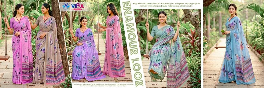 VIPUL RIDDHI VOL 21 D.NO 95571 WHOLESALE WEIGHTLESS FABRIC ELEGANCE INDIAN SAREES FOR WOMEN SUPPLIER