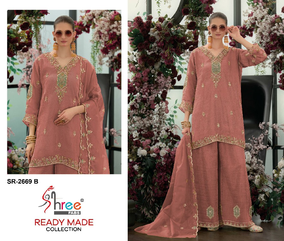 SHREE FABS R-2669 WHOLESALE READYMADE VISCOSE SALSA HEAVY BEATS WORK PLAZZO STYLE 3 PCS SUITS EXPORTER