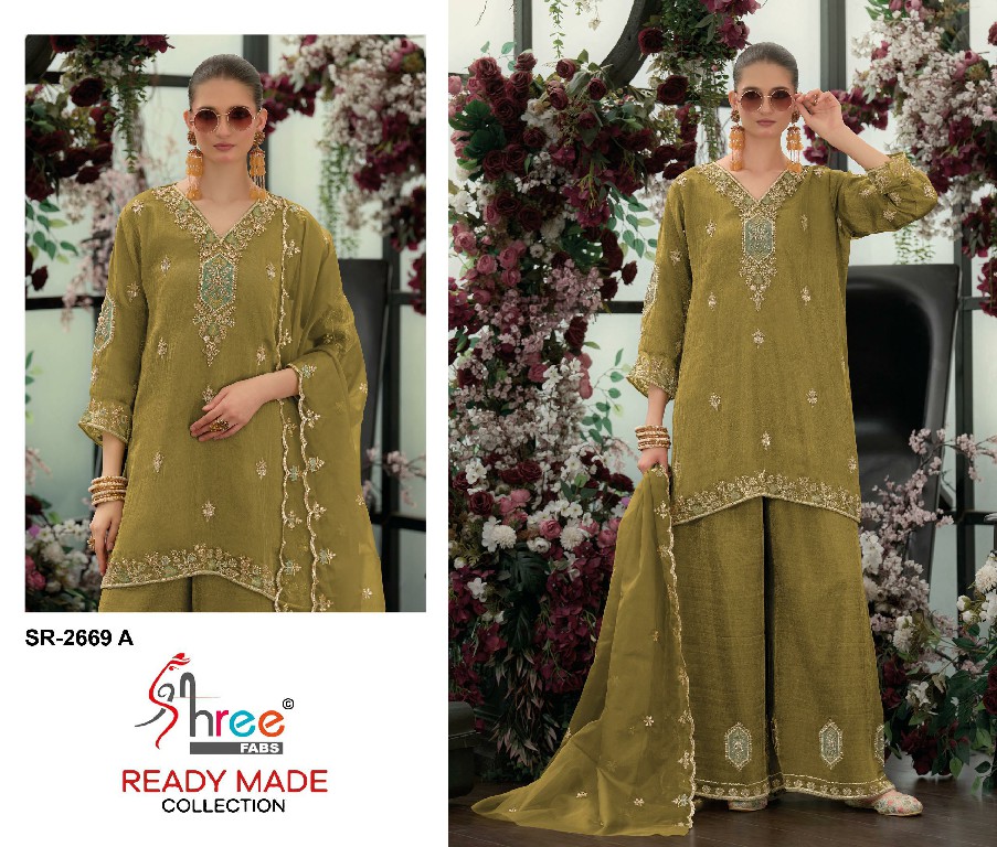 SHREE FABS R-2669 WHOLESALE READYMADE VISCOSE SALSA HEAVY BEATS WORK PLAZZO STYLE 3 PCS SUITS EXPORTER