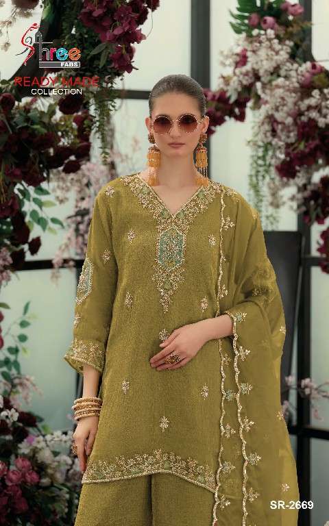 SHREE FABS R-2669 WHOLESALE READYMADE VISCOSE SALSA HEAVY BEATS WORK PLAZZO STYLE 3 PCS SUITS EXPORTER