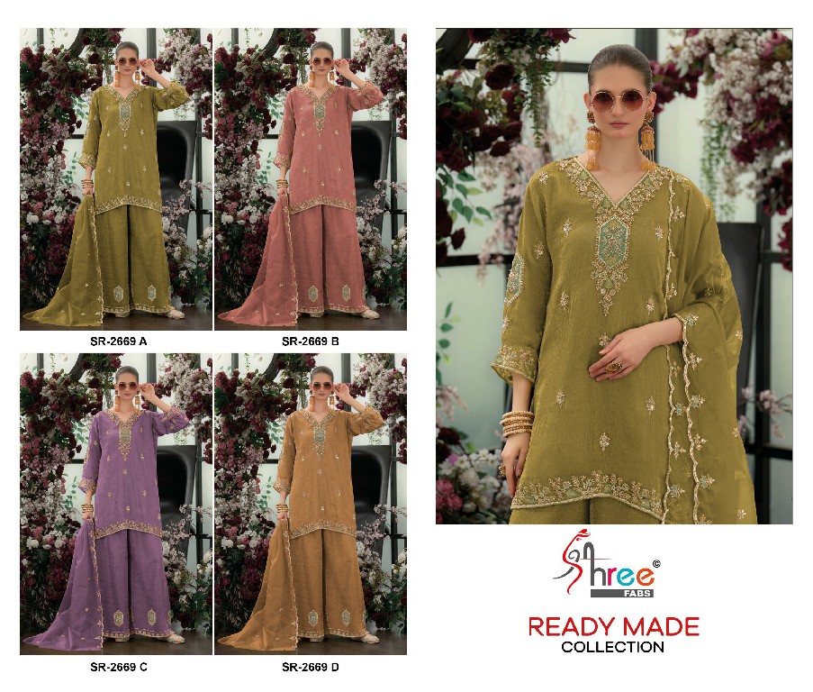 SHREE FABS R-2669 WHOLESALE READYMADE VISCOSE SALSA HEAVY BEATS WORK PLAZZO STYLE 3 PCS SUITS EXPORTER