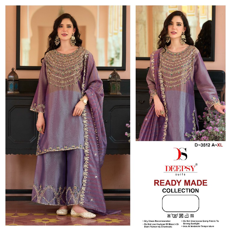 DEPPSY D.NO 3512 WHOLESALE READYMADE VISCOSE TISSUE PAKISTANI FUNCTION WEAR 3 PCS SUITS SUPPLIER