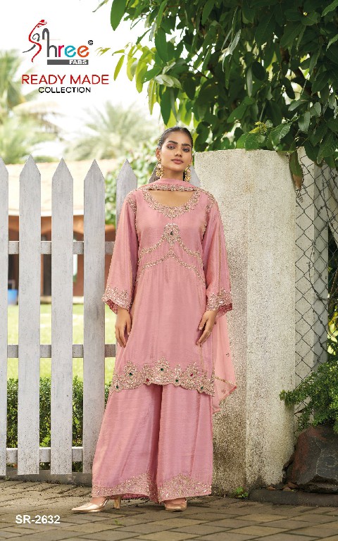SHREE FABS R-2632 WHOLESALE READYMADE VISCOSE TUSSUE FESTIVE WEAR PLAZZO STYLE 3 PCS SUITS EXPORTER