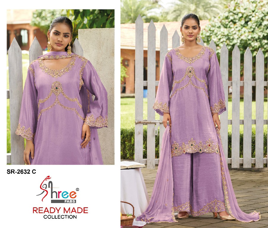 SHREE FABS R-2632 WHOLESALE READYMADE VISCOSE TUSSUE FESTIVE WEAR PLAZZO STYLE 3 PCS SUITS EXPORTER