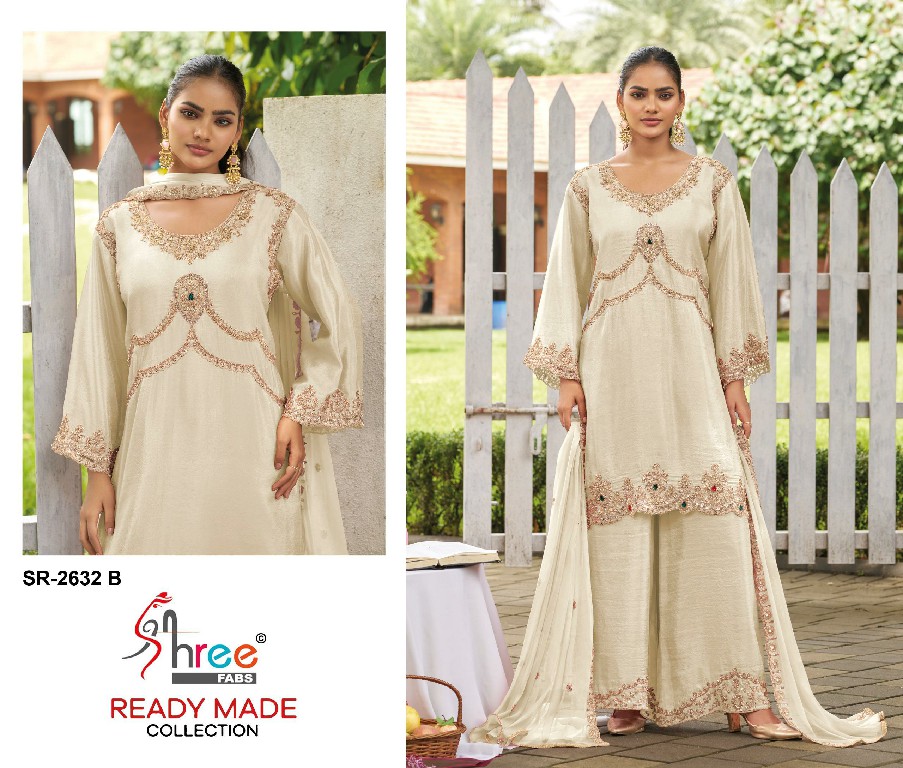 SHREE FABS R-2632 WHOLESALE READYMADE VISCOSE TUSSUE FESTIVE WEAR PLAZZO STYLE 3 PCS SUITS EXPORTER