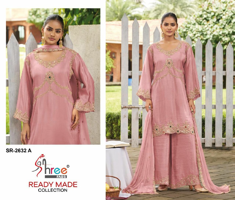 SHREE FABS R-2632 WHOLESALE READYMADE VISCOSE TUSSUE FESTIVE WEAR PLAZZO STYLE 3 PCS SUITS EXPORTER
