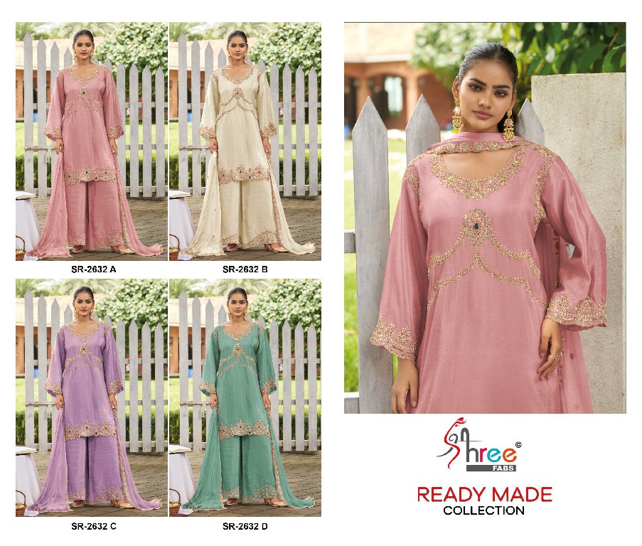 SHREE FABS R-2632 WHOLESALE READYMADE VISCOSE TUSSUE FESTIVE WEAR PLAZZO STYLE 3 PCS SUITS EXPORTER