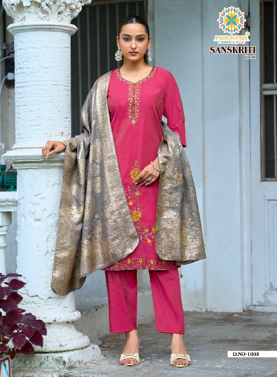 PASSION TREE SANSKRITI VOL 1 WHOLESALE READYMADE ROMAN SHIMMER BIG SIZE FANCY STRAIGHT CUT 3 PCS SUITS EXPORTER