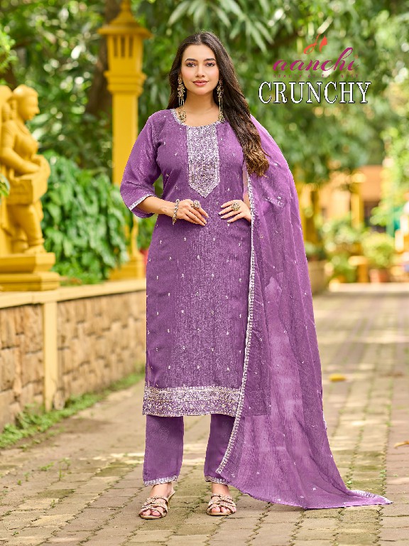 AANCHI CRUNCHY WHOLESALE READYMADE CRUNCHY FASHIONABLE 3 PCS SUITS SUPPLIER