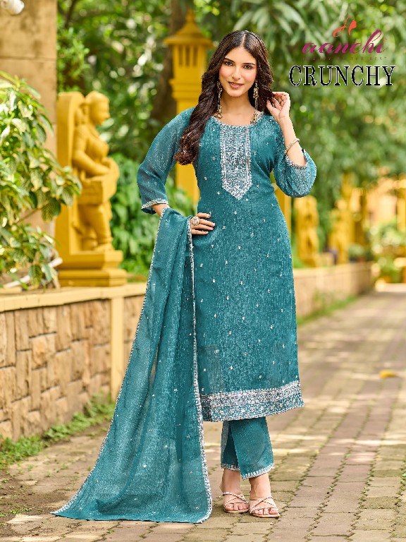 AANCHI CRUNCHY WHOLESALE READYMADE CRUNCHY FASHIONABLE 3 PCS SUITS SUPPLIER