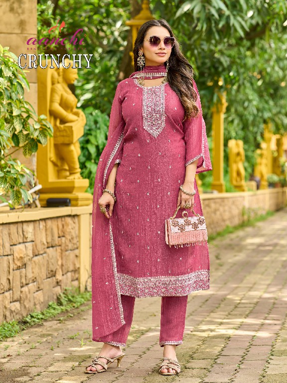 AANCHI CRUNCHY WHOLESALE READYMADE CRUNCHY FASHIONABLE 3 PCS SUITS SUPPLIER