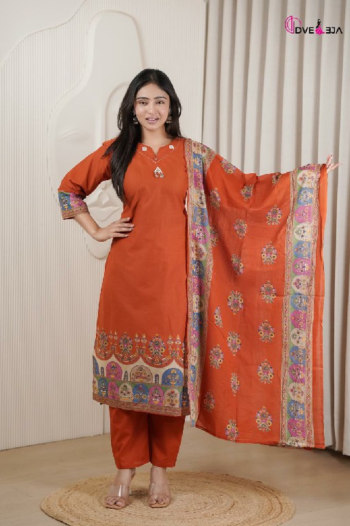 DVEEJA VARDANI SERIES WHOLESALE READYMADE COTTON EVERYDAY WEAR 3 PCS COMBO SET SUITS EXPORTER