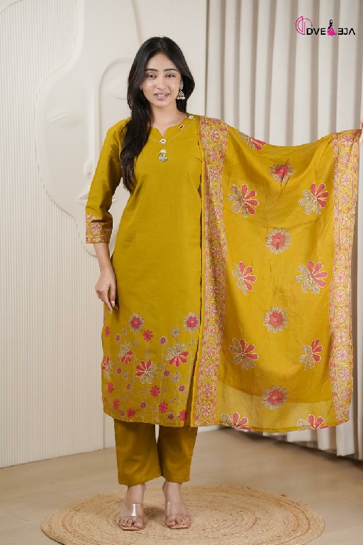 DVEEJA VARDANI SERIES WHOLESALE READYMADE COTTON EVERYDAY WEAR 3 PCS COMBO SET SUITS EXPORTER
