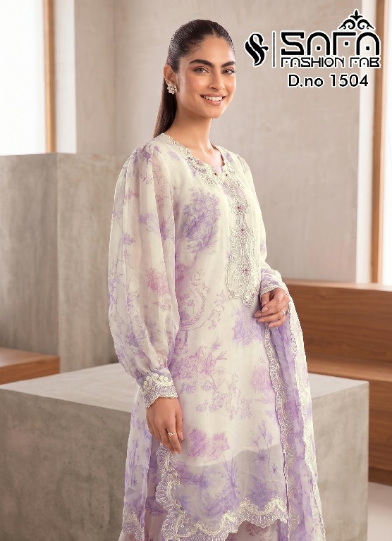 SAFA FASHION D.NO 1504 WHOLESALE READYMADE HEAVY SATIN LUXURY FARSI SALWAR STYLE 3 PCS COMBO SET SUITS SUPPLIER