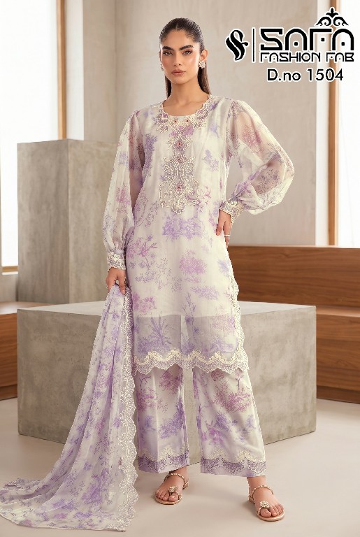 SAFA FASHION D.NO 1504 WHOLESALE READYMADE HEAVY SATIN LUXURY FARSI SALWAR STYLE 3 PCS COMBO SET SUITS SUPPLIER
