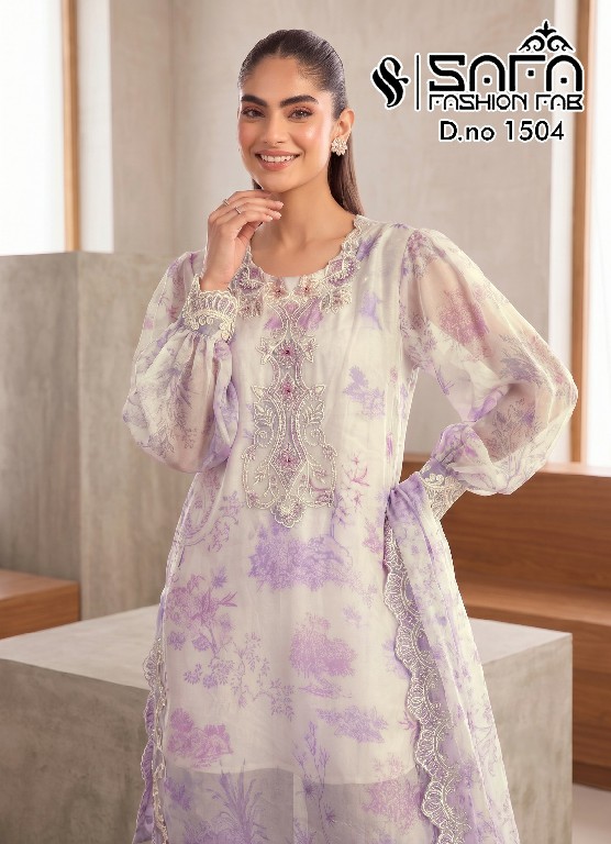 SAFA FASHION D.NO 1504 WHOLESALE READYMADE HEAVY SATIN LUXURY FARSI SALWAR STYLE 3 PCS COMBO SET SUITS SUPPLIER
