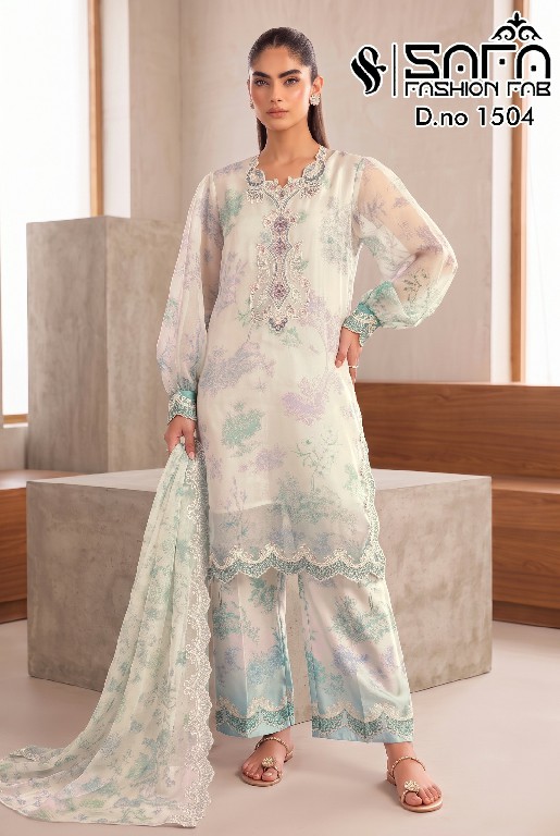 SAFA FASHION D.NO 1504 WHOLESALE READYMADE HEAVY SATIN LUXURY FARSI SALWAR STYLE 3 PCS COMBO SET SUITS SUPPLIER