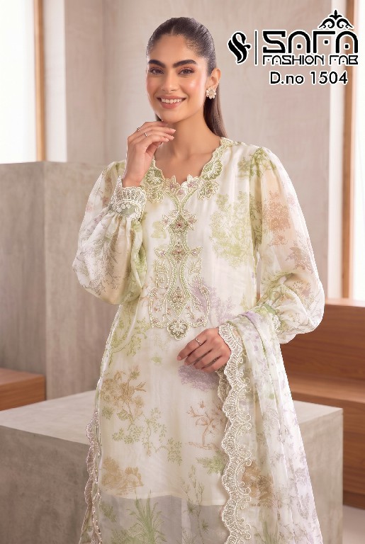 SAFA FASHION D.NO 1504 WHOLESALE READYMADE HEAVY SATIN LUXURY FARSI SALWAR STYLE 3 PCS COMBO SET SUITS SUPPLIER