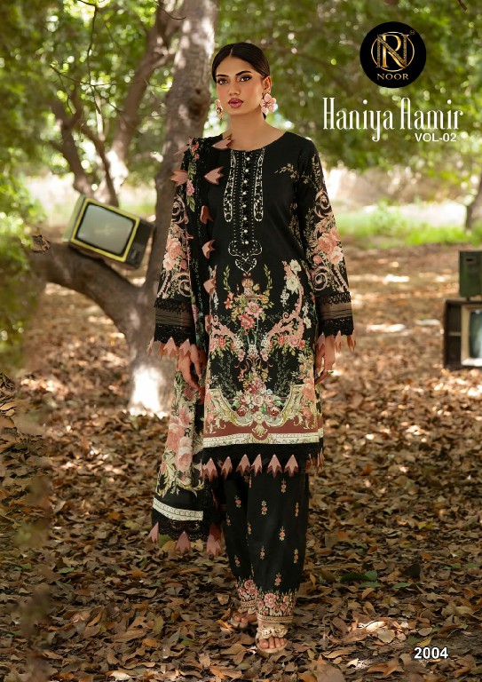 NOOR HANIYA AAMIR VOL 2 WHOLESALE PURE LAWN COTTON MODERN LOOK UNSTITCH SALWAR KAMEEZ SUPPLIER