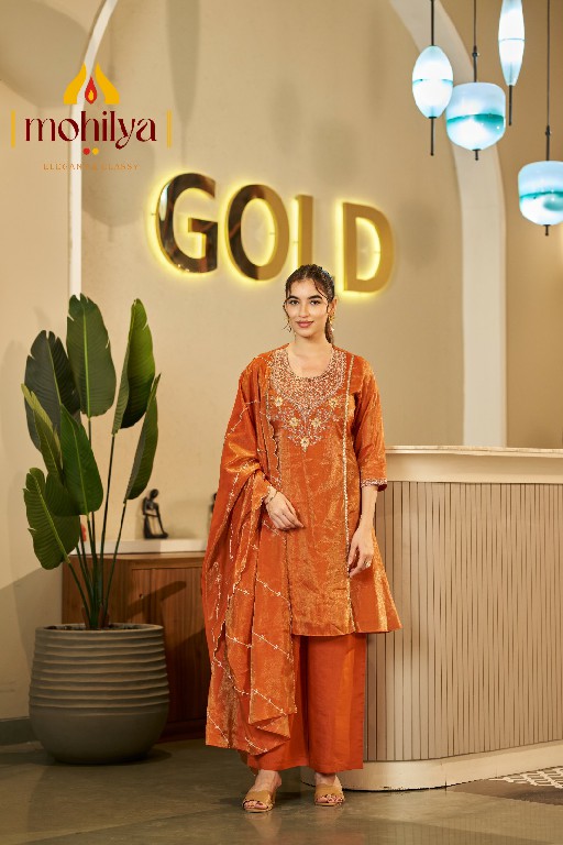 MOHILYA D.NO 258 WHOLESALE READYMADE MAL SHIMMER ELEGANT ETHNIC WEAR 3 PCS SUITS FOR EXPORT