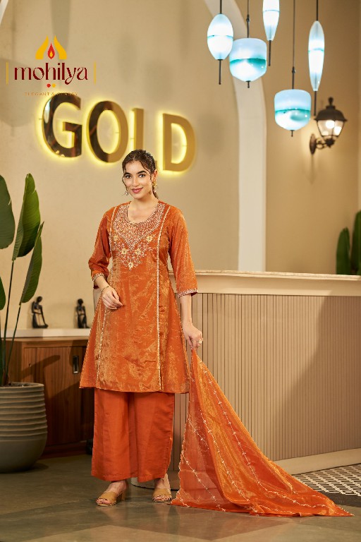 MOHILYA D.NO 258 WHOLESALE READYMADE MAL SHIMMER ELEGANT ETHNIC WEAR 3 PCS SUITS FOR EXPORT
