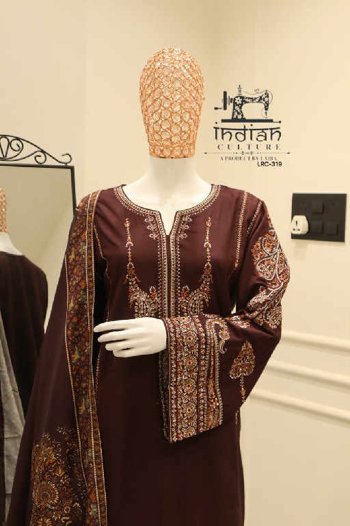 INDIAN CULTURE D.NO LRC-319 WHOLESALE READYMADE COTTON SLUB CLASSIC PAKISTANI 3 PCS SUITS EXPORTER