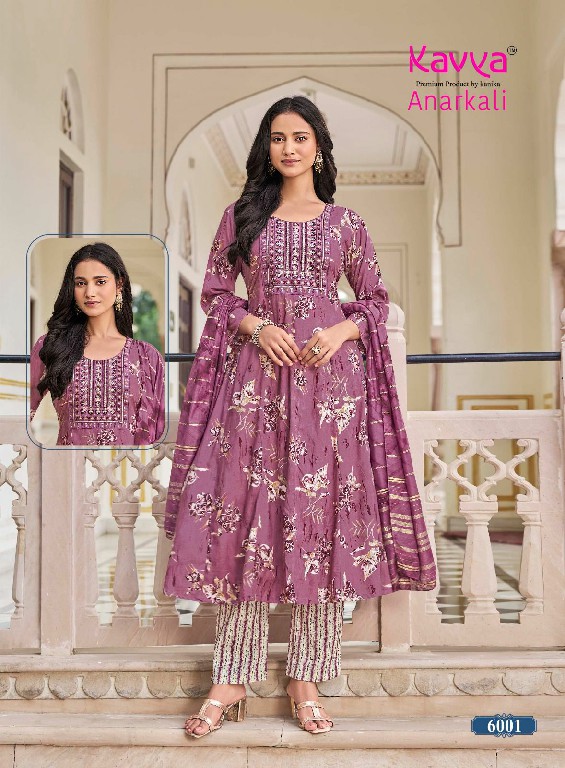 KAVYA ANARKALI VOL 6 WHOLESALE READYMADE RAYON ANARKALI STYLE TRENDING 3 PCS SUITS EXPORTER