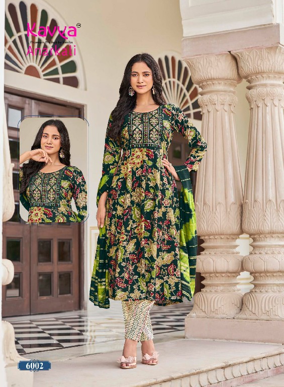 KAVYA ANARKALI VOL 6 WHOLESALE READYMADE RAYON ANARKALI STYLE TRENDING 3 PCS SUITS EXPORTER