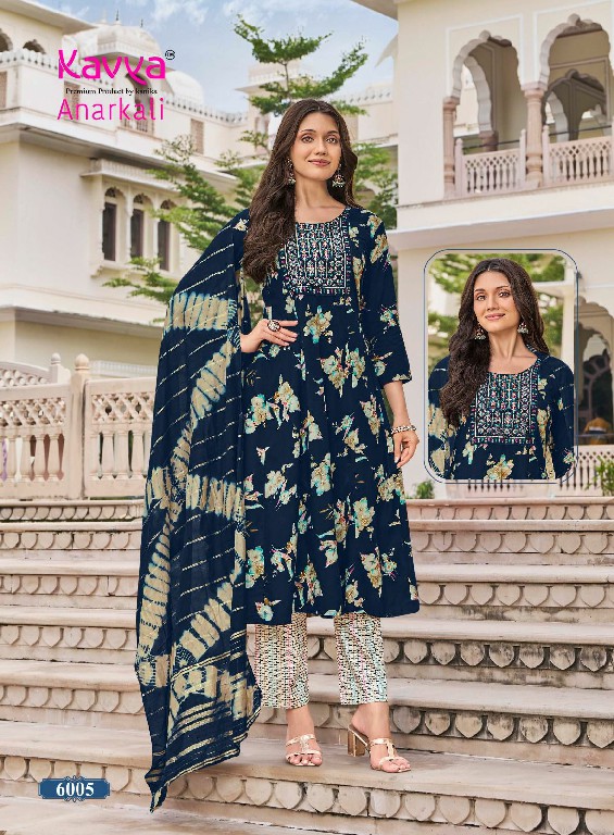 KAVYA ANARKALI VOL 6 WHOLESALE READYMADE RAYON ANARKALI STYLE TRENDING 3 PCS SUITS EXPORTER