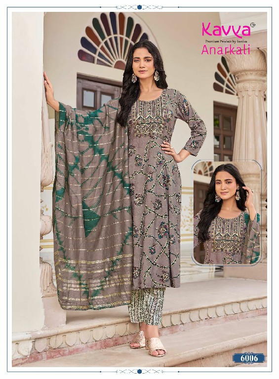 KAVYA ANARKALI VOL 6 WHOLESALE READYMADE RAYON ANARKALI STYLE TRENDING 3 PCS SUITS EXPORTER