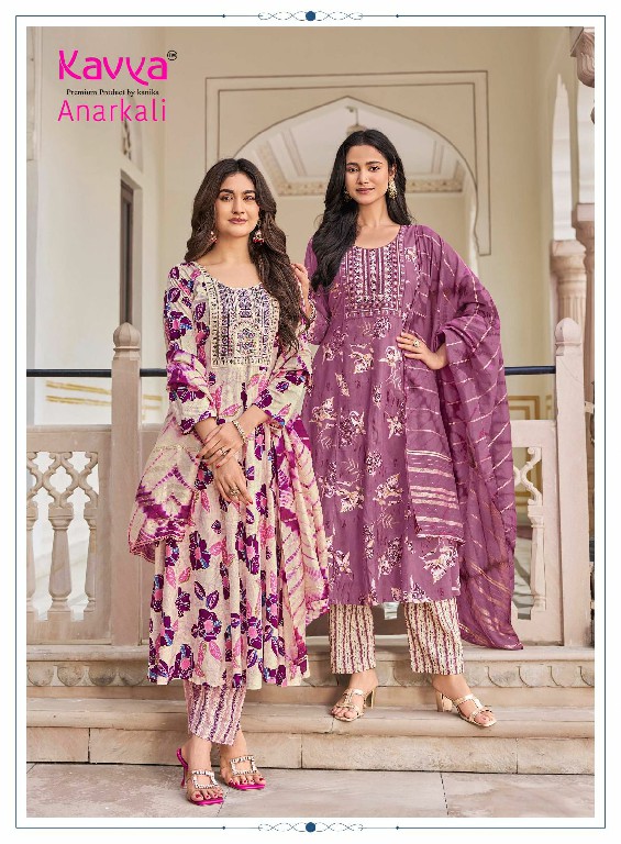 KAVYA ANARKALI VOL 6 WHOLESALE READYMADE RAYON ANARKALI STYLE TRENDING 3 PCS SUITS EXPORTER