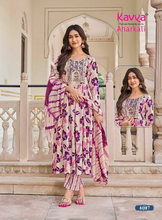 KAVYA ANARKALI VOL 6 WHOLESALE READYMADE RAYON ANARKALI STYLE TRENDING 3 PCS SUITS EXPORTER