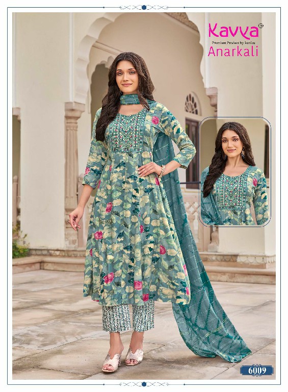 KAVYA ANARKALI VOL 6 WHOLESALE READYMADE RAYON ANARKALI STYLE TRENDING 3 PCS SUITS EXPORTER