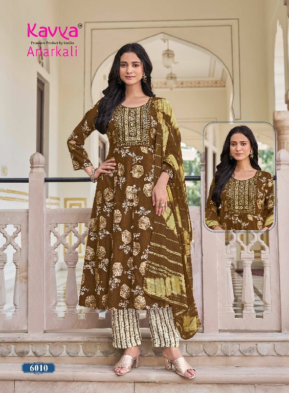 KAVYA ANARKALI VOL 6 WHOLESALE READYMADE RAYON ANARKALI STYLE TRENDING 3 PCS SUITS EXPORTER