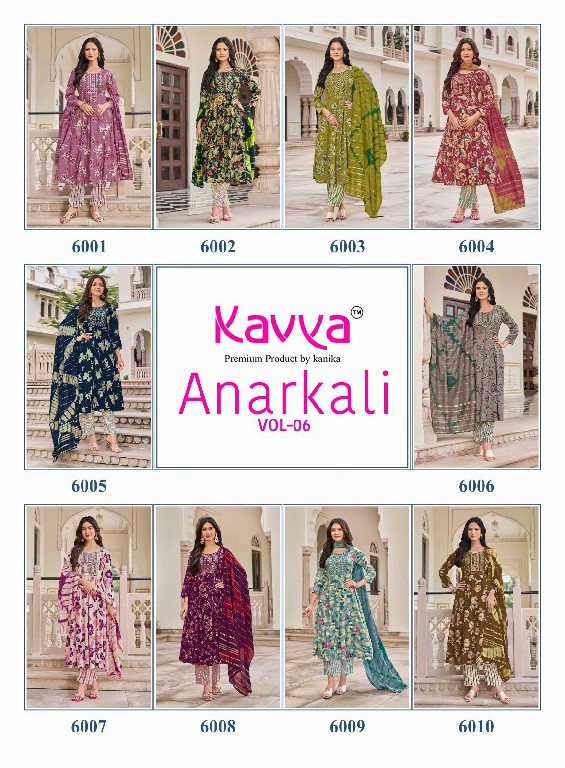 KAVYA ANARKALI VOL 6 WHOLESALE READYMADE RAYON ANARKALI STYLE TRENDING 3 PCS SUITS EXPORTER