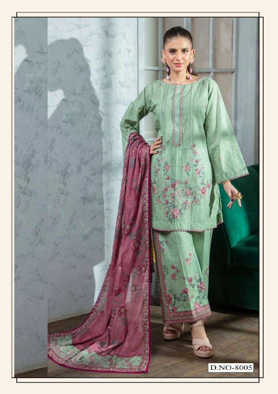 HALA RAMSHA VOL 8 WHOLESALE READYMADE PURE LAWN PAKISTANI CASUAL WEAR 3 PCS SUITS EXPORTER