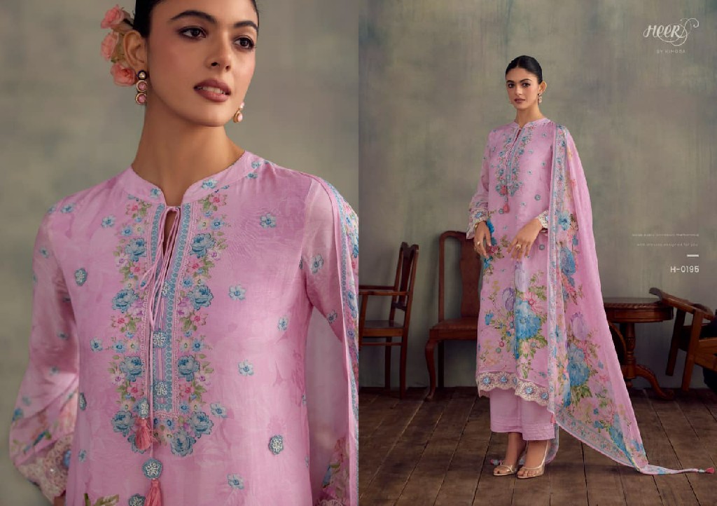 KIMORA HEER JAZZ WHOLESALE PURE MUSLIN DELICATE DESIGN UNSTITCH SALWAR SUITS EXPORTER