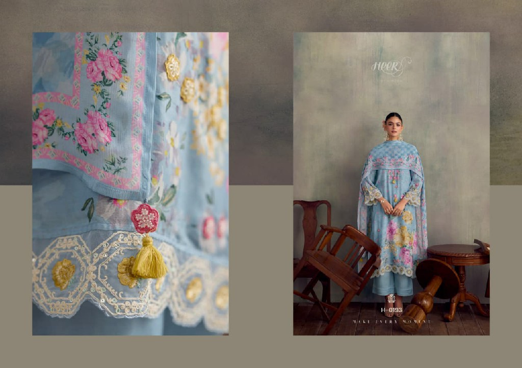 KIMORA HEER JAZZ WHOLESALE PURE MUSLIN DELICATE DESIGN UNSTITCH SALWAR SUITS EXPORTER
