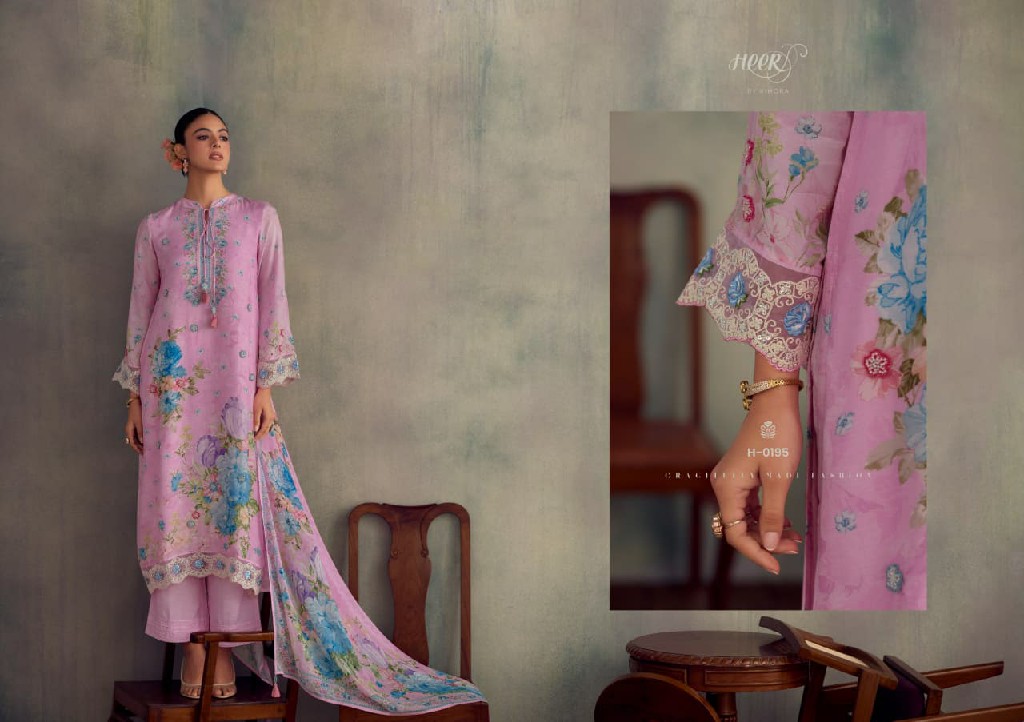 KIMORA HEER JAZZ WHOLESALE PURE MUSLIN DELICATE DESIGN UNSTITCH SALWAR SUITS EXPORTER